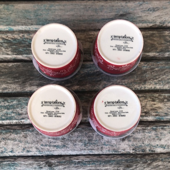 4 Temptations Ramekins With Lids Floral Lace - Picture 3 of 5